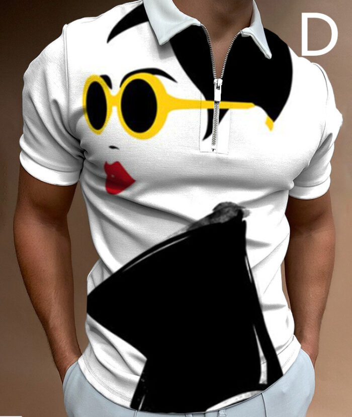 Shirts For Men Face Art Print Short Sleeve Tshirts Streetwear Mens - Image 7
