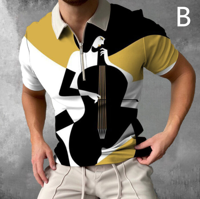 Shirts For Men Face Art Print Short Sleeve Tshirts Streetwear Mens - Image 5