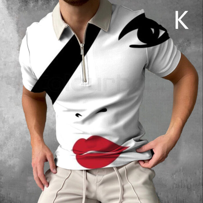 Shirts For Men Face Art Print Short Sleeve Tshirts Streetwear Mens - Image 6