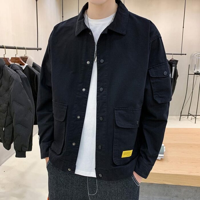 Men's Casual Clothes Autumn Coat Men Autumn Korean Trend Tooling Jacket Men - Image 3