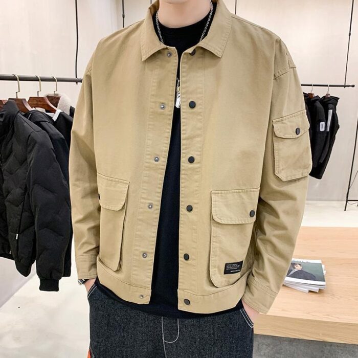 Men's Casual Clothes Autumn Coat Men Autumn Korean Trend Tooling Jacket Men - Image 5